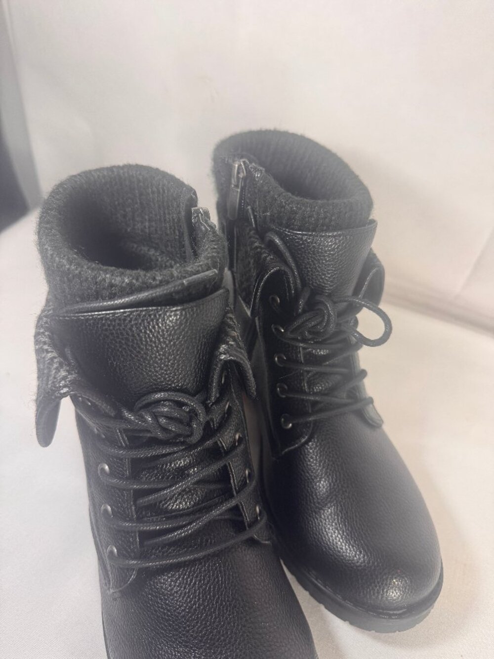 Torrid Foldover Sweater-Trimmed Combat Boots - Picture 5 of 7